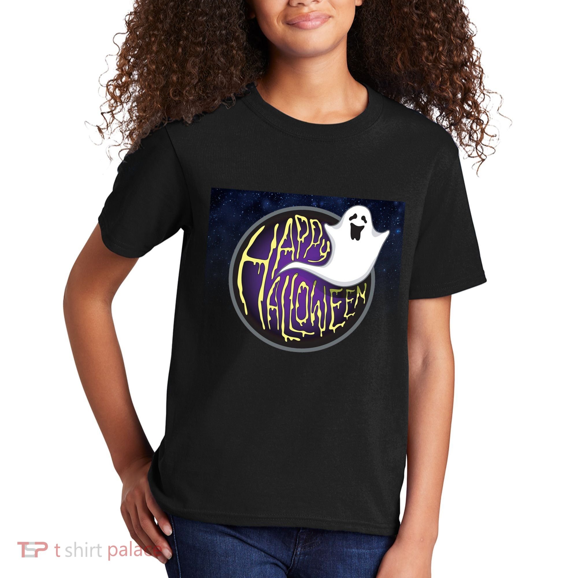 Happy Halloween Ghost Galaxy Kids T-Shirt