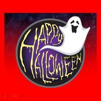 Happy Halloween Ghost Galaxy Santa Hat thumb 1