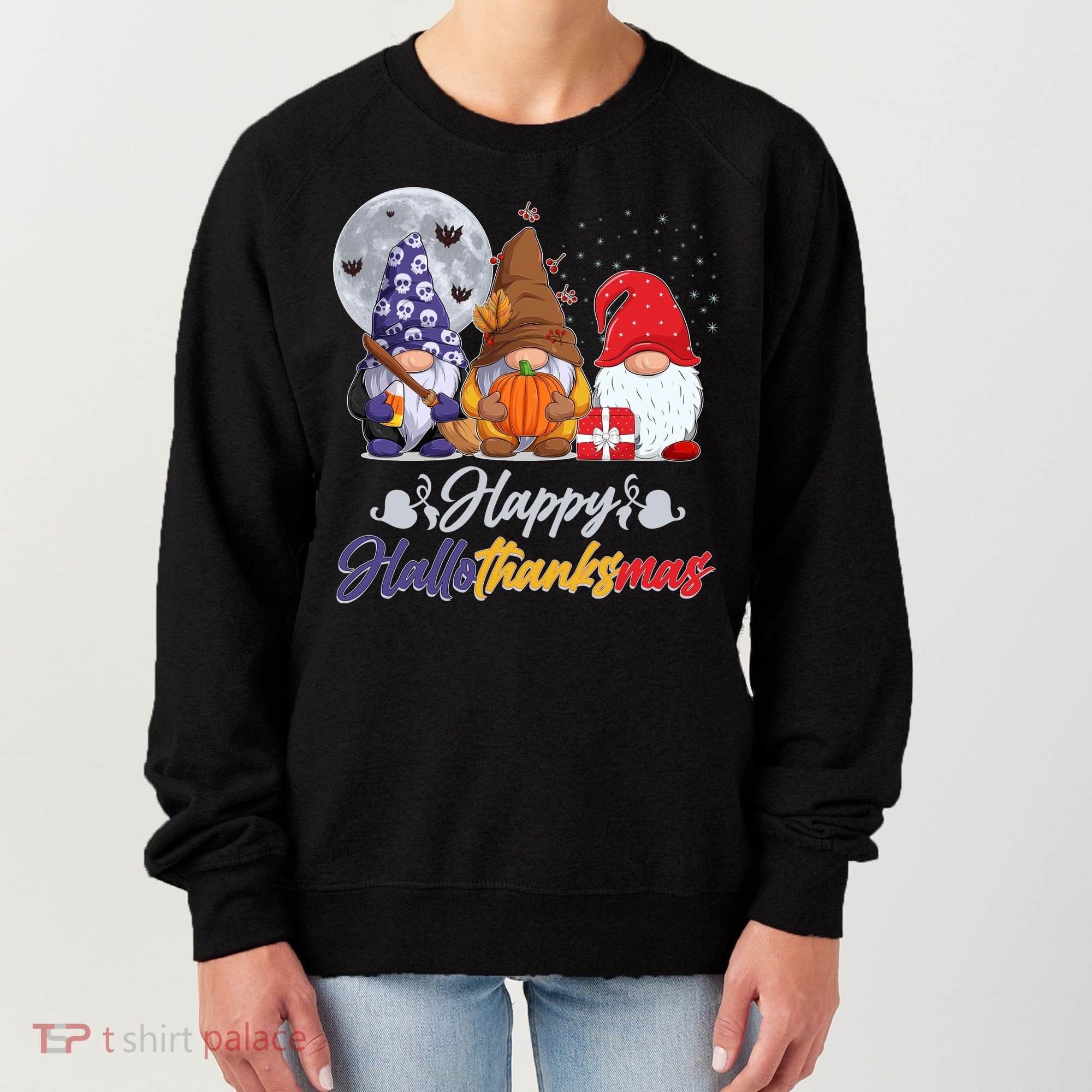 Happy Hallothanksmas Gnomes Women's Sweatshirt