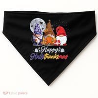 Happy Hallothanksmas Gnomes USA-Made Doggie Bandana thumb 0