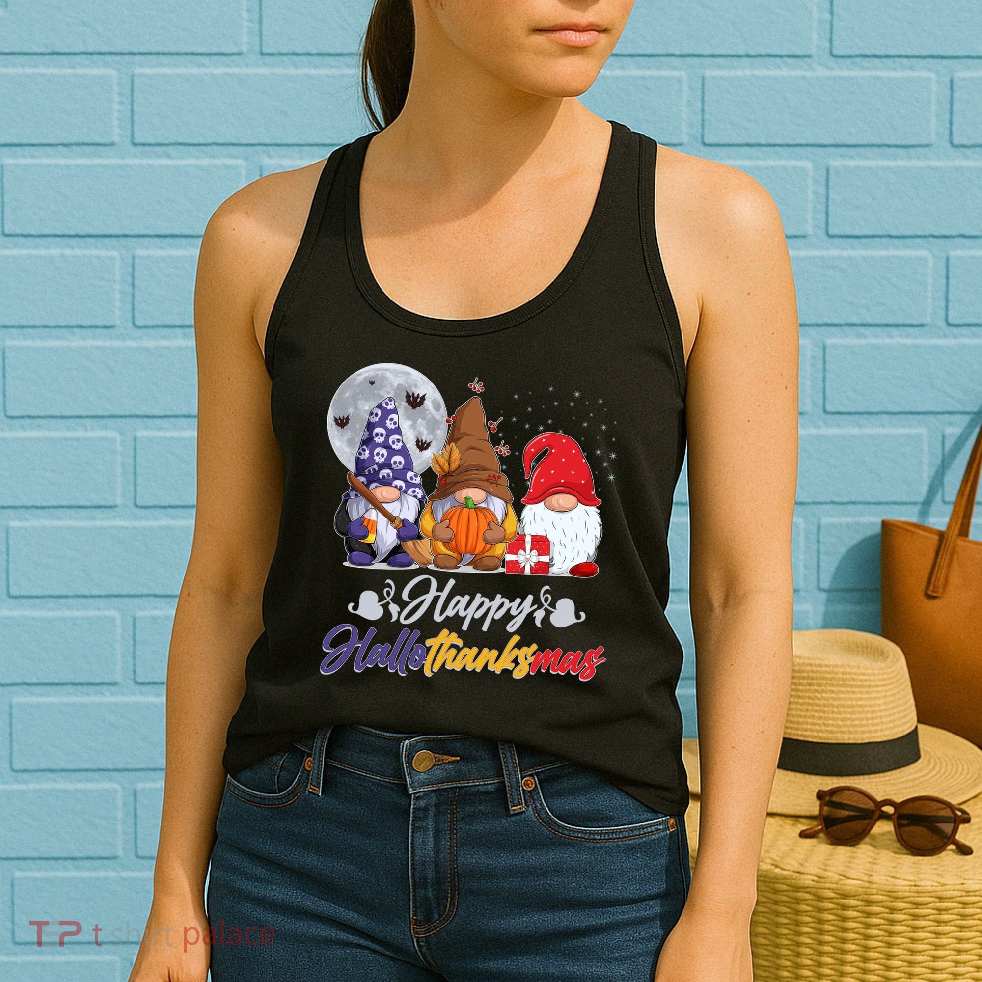 Happy Hallothanksmas Gnomes Women's Tank Top