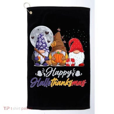 Happy Hallothanksmas Gnomes Golf Towel