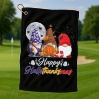Happy Hallothanksmas Gnomes Golf Towel thumb 1