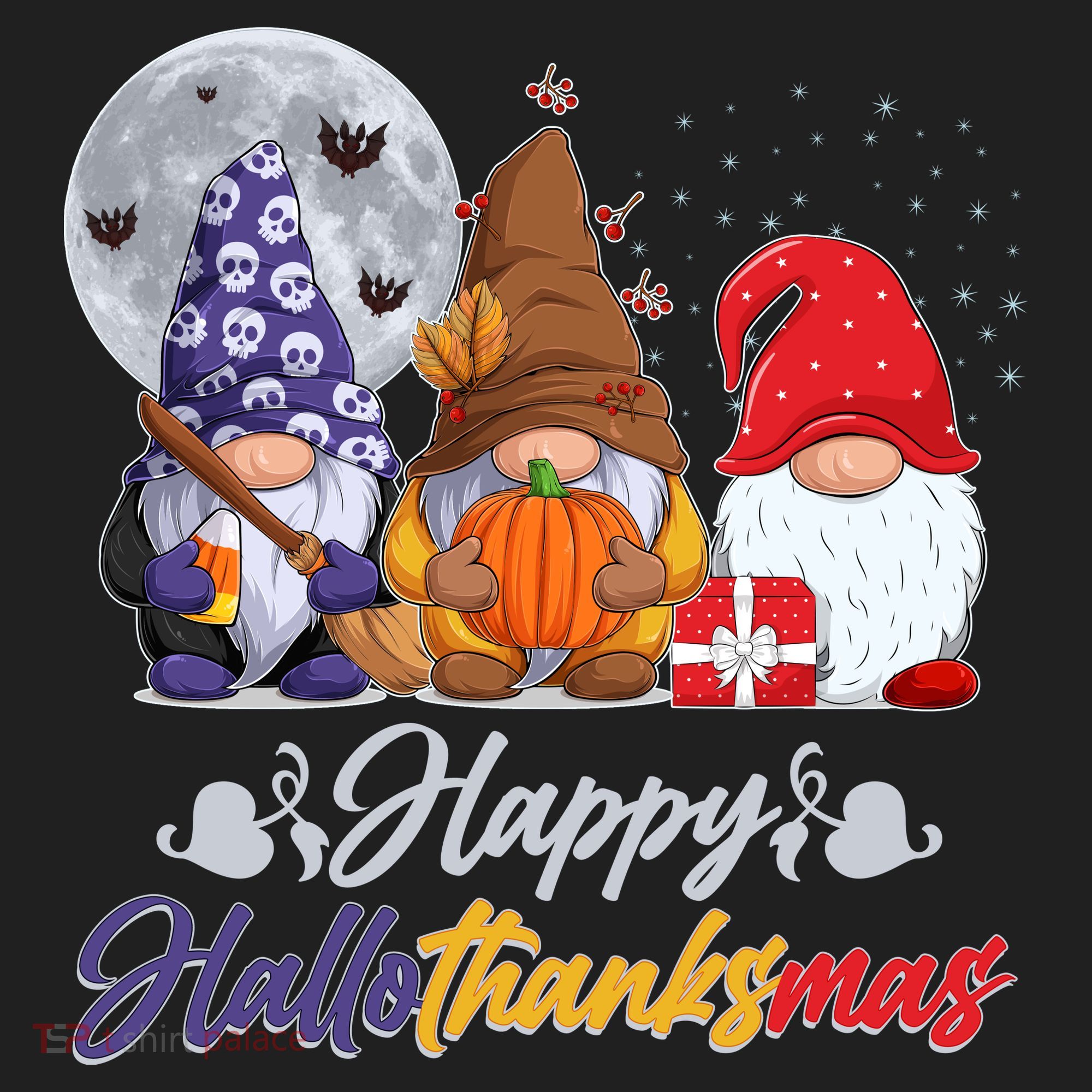 Happy Hallothanksmas Gnomes Golf Towel