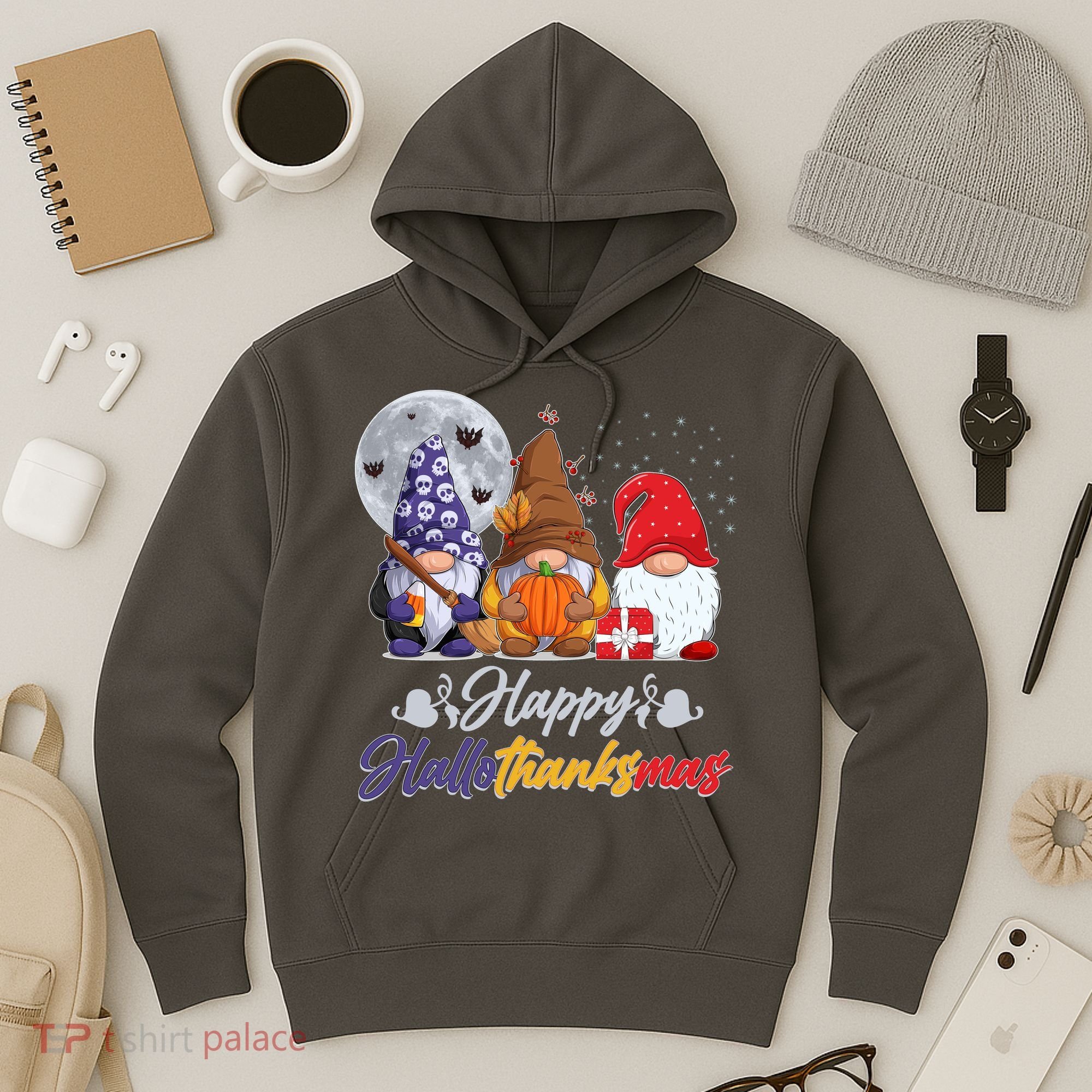 Happy Hallothanksmas Gnomes Hoodie