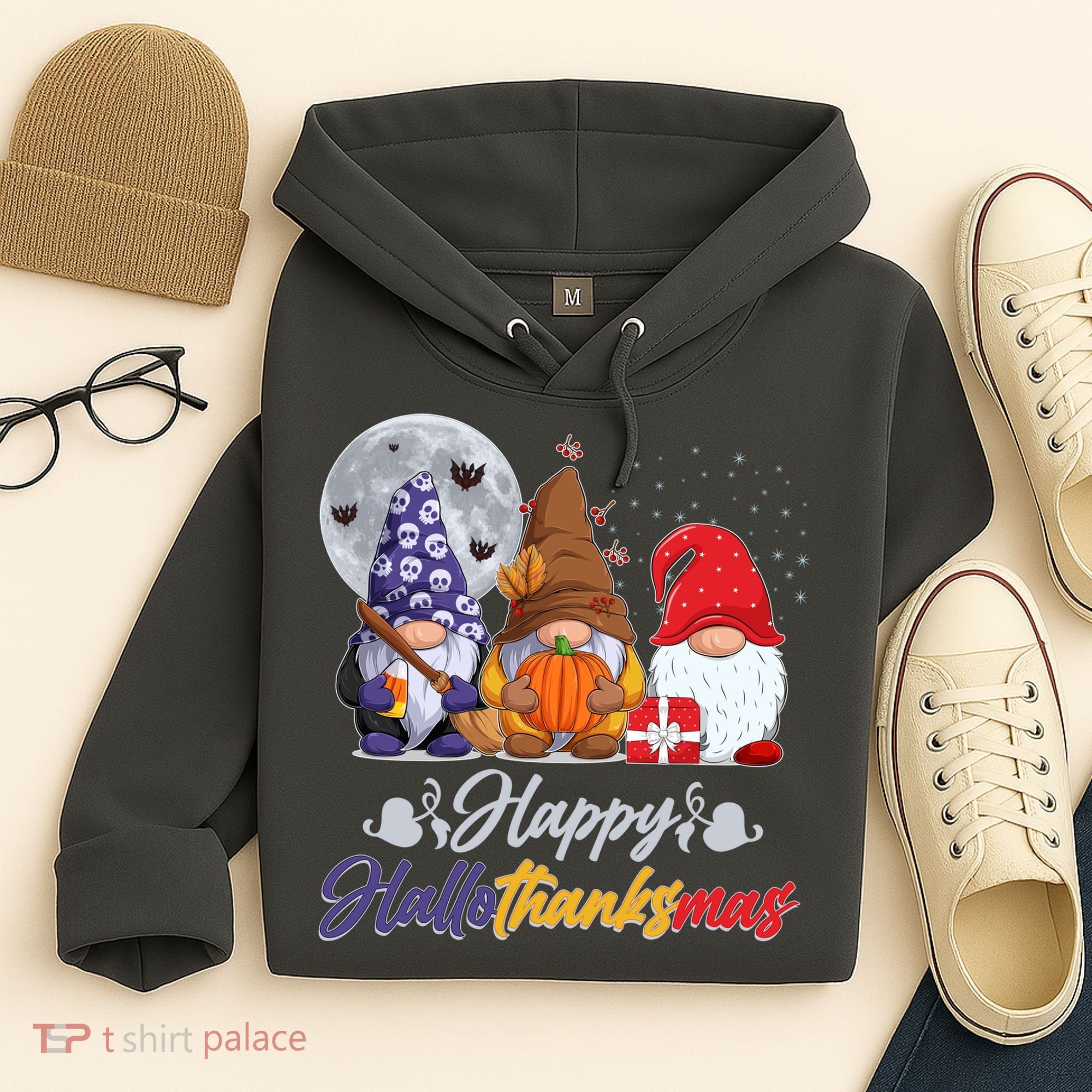 Happy Hallothanksmas Gnomes Hoodie