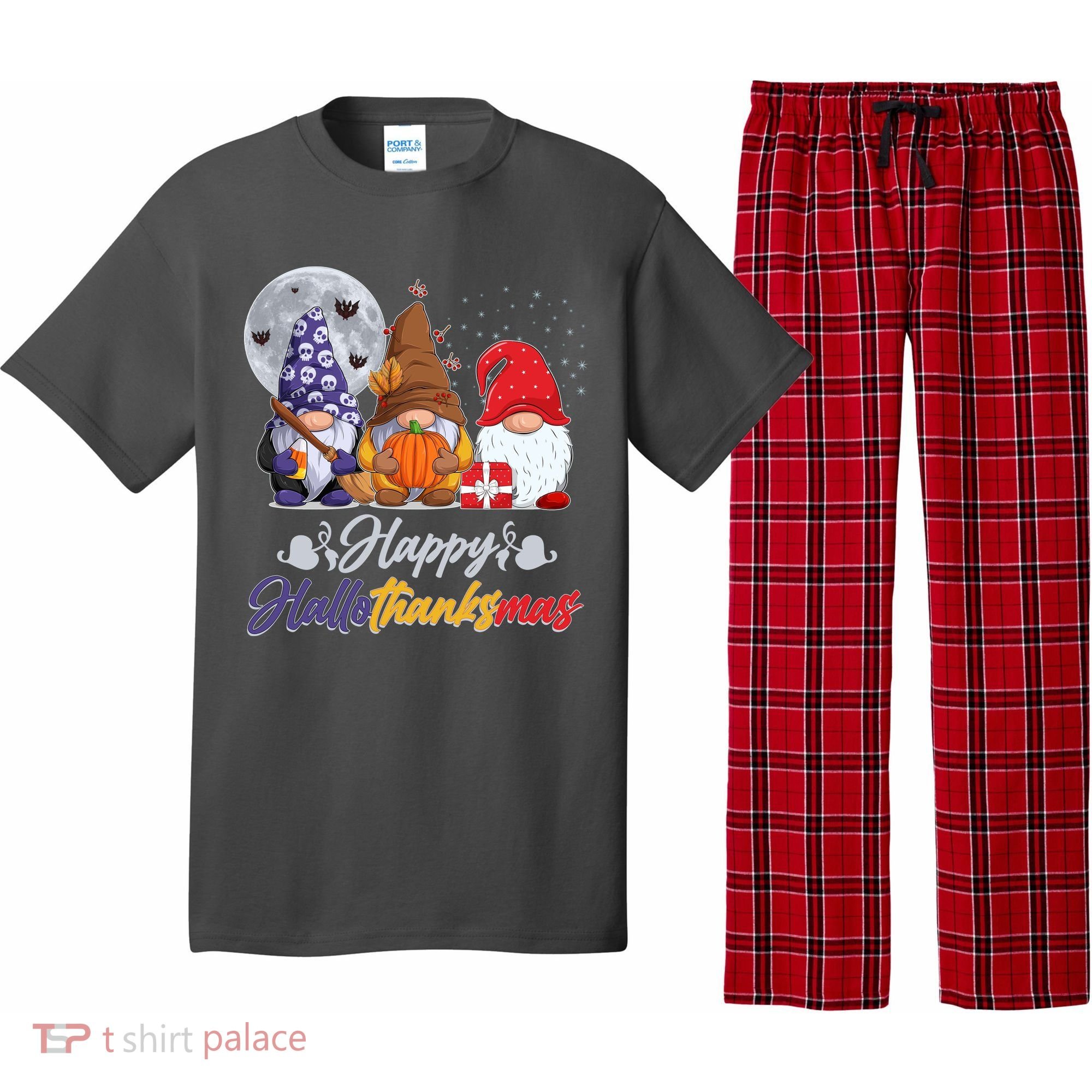 Happy Hallothanksmas Gnomes Pajama Set