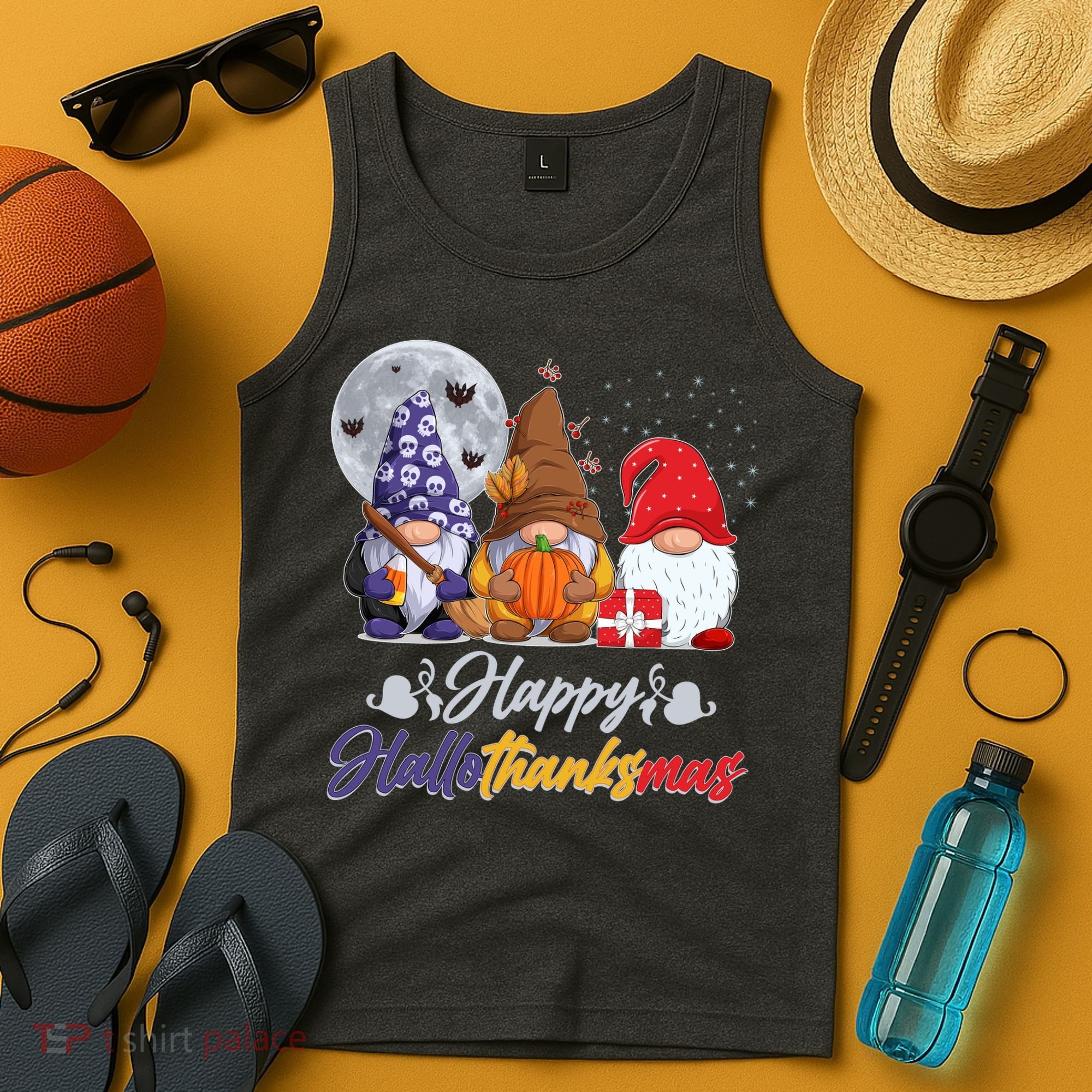 Happy Hallothanksmas Gnomes Tank Top