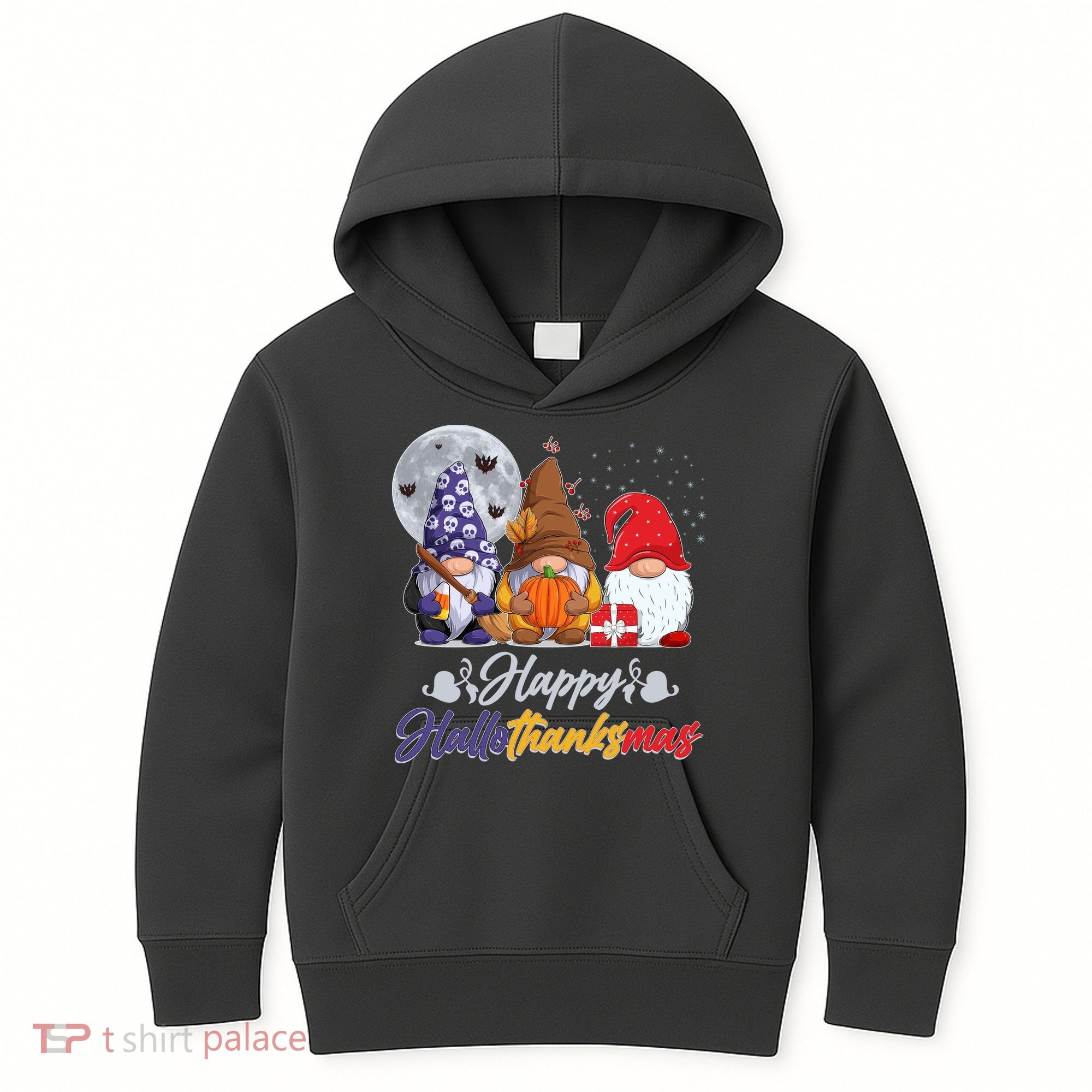 Happy Hallothanksmas Gnomes Kids Hoodie