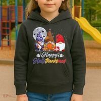 Happy Hallothanksmas Gnomes Kids Hoodie thumb 3