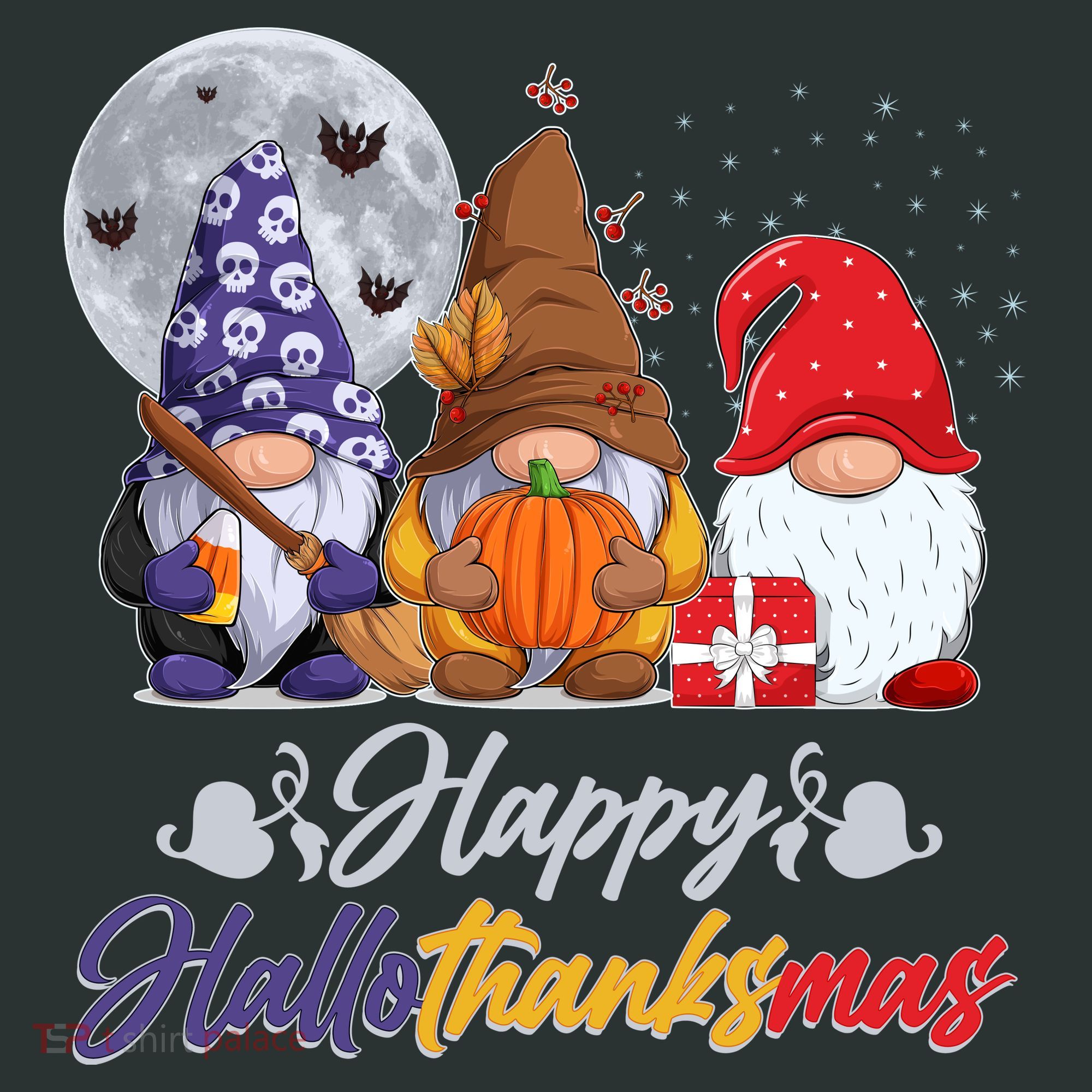 Happy Hallothanksmas Gnomes Kids Hoodie