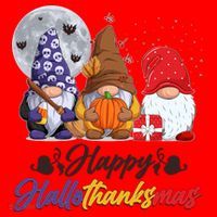 Happy Hallothanksmas Gnomes Santa Hat thumb 1