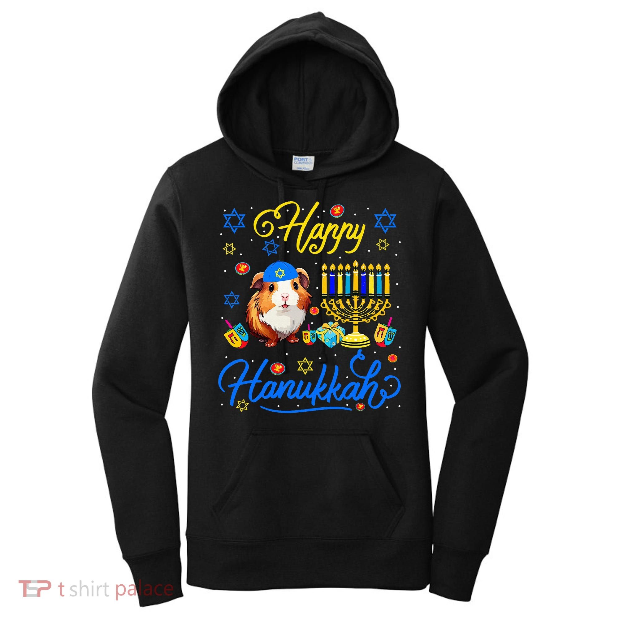 Happy Hanukkah Guinea Pig With Menorah Proud Jewish Lover  Women's Hoodie