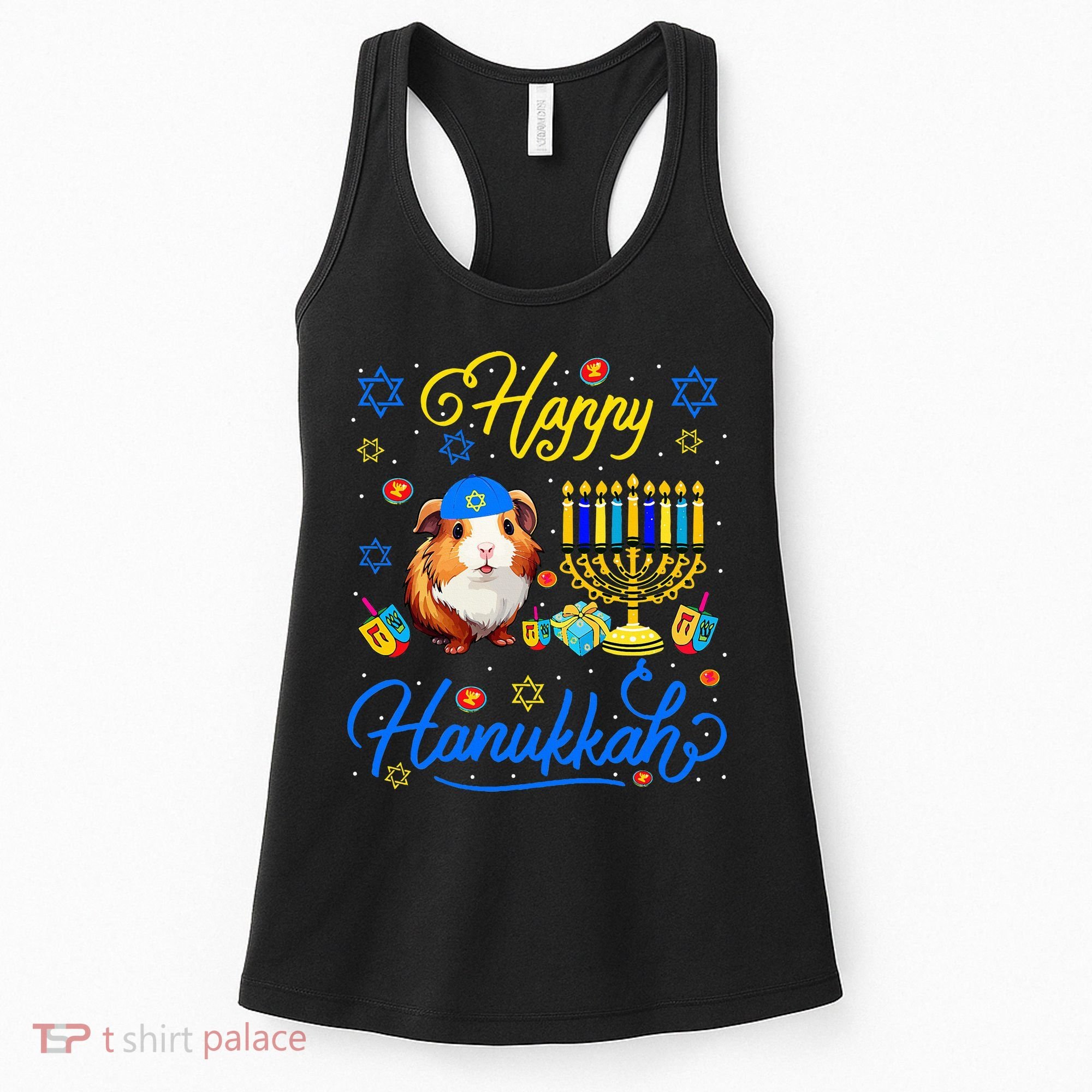 Happy Hanukkah Guinea Pig With Menorah Proud Jewish Lover  Women's Tank Top