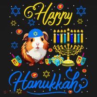 Happy Hanukkah Guinea Pig With Menorah Proud Jewish Lover  Women's Tank Top thumb 5