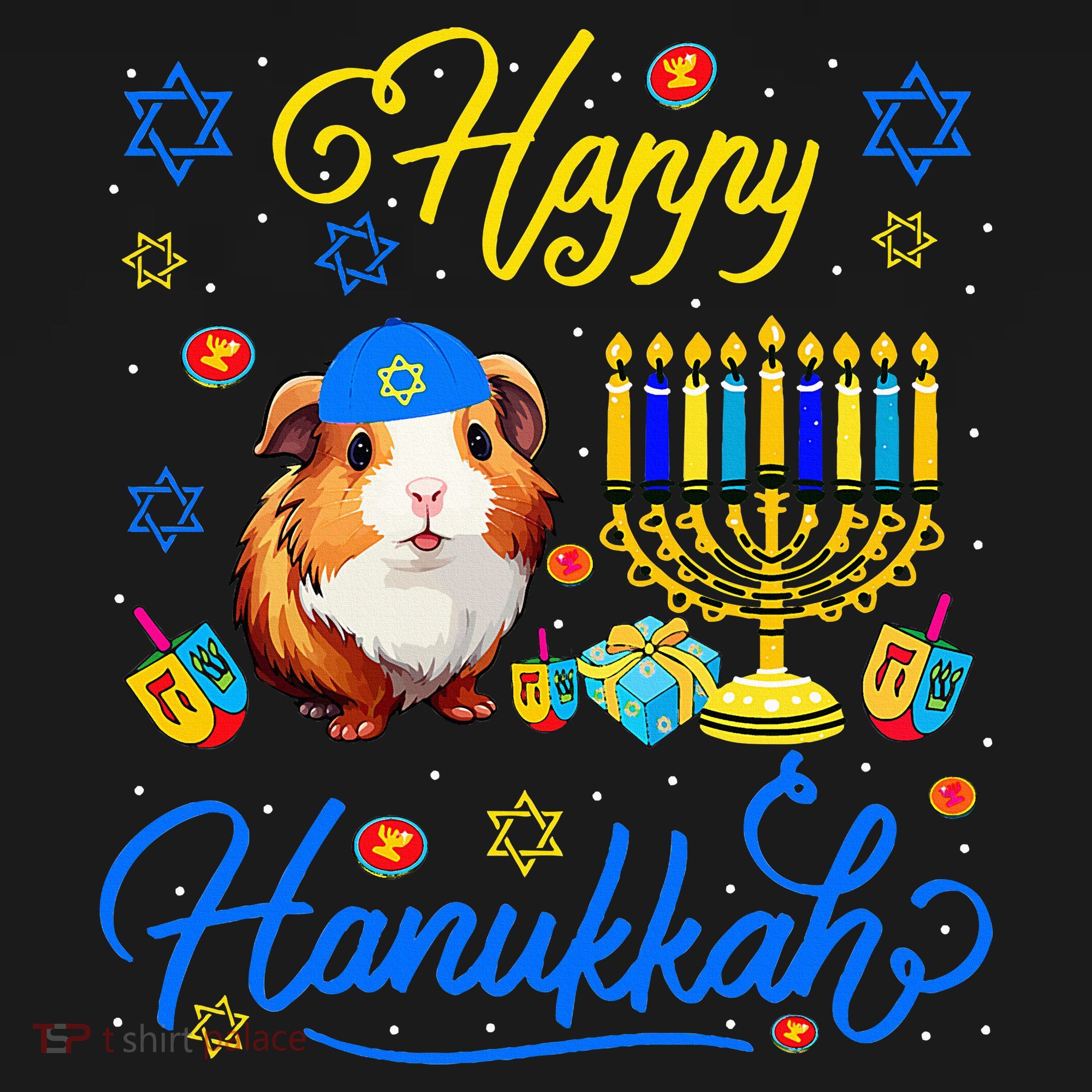 Happy Hanukkah Guinea Pig With Menorah Proud Jewish Lover  Women's Tank Top