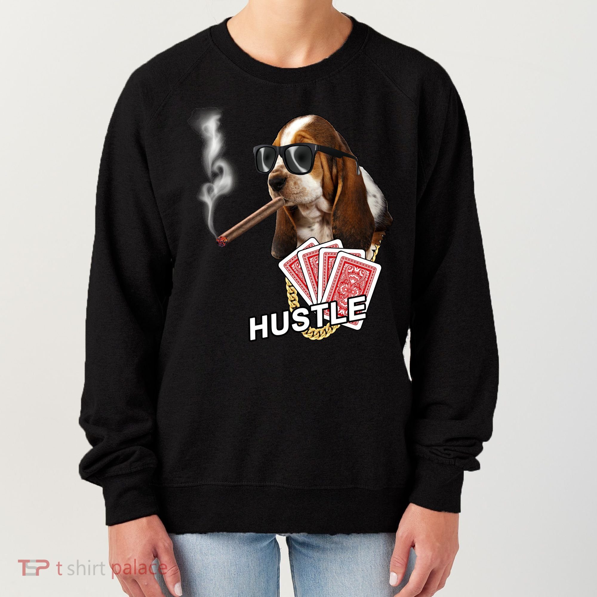 Hustle Hound Gambling Dog Tee Women's Sweatshirt