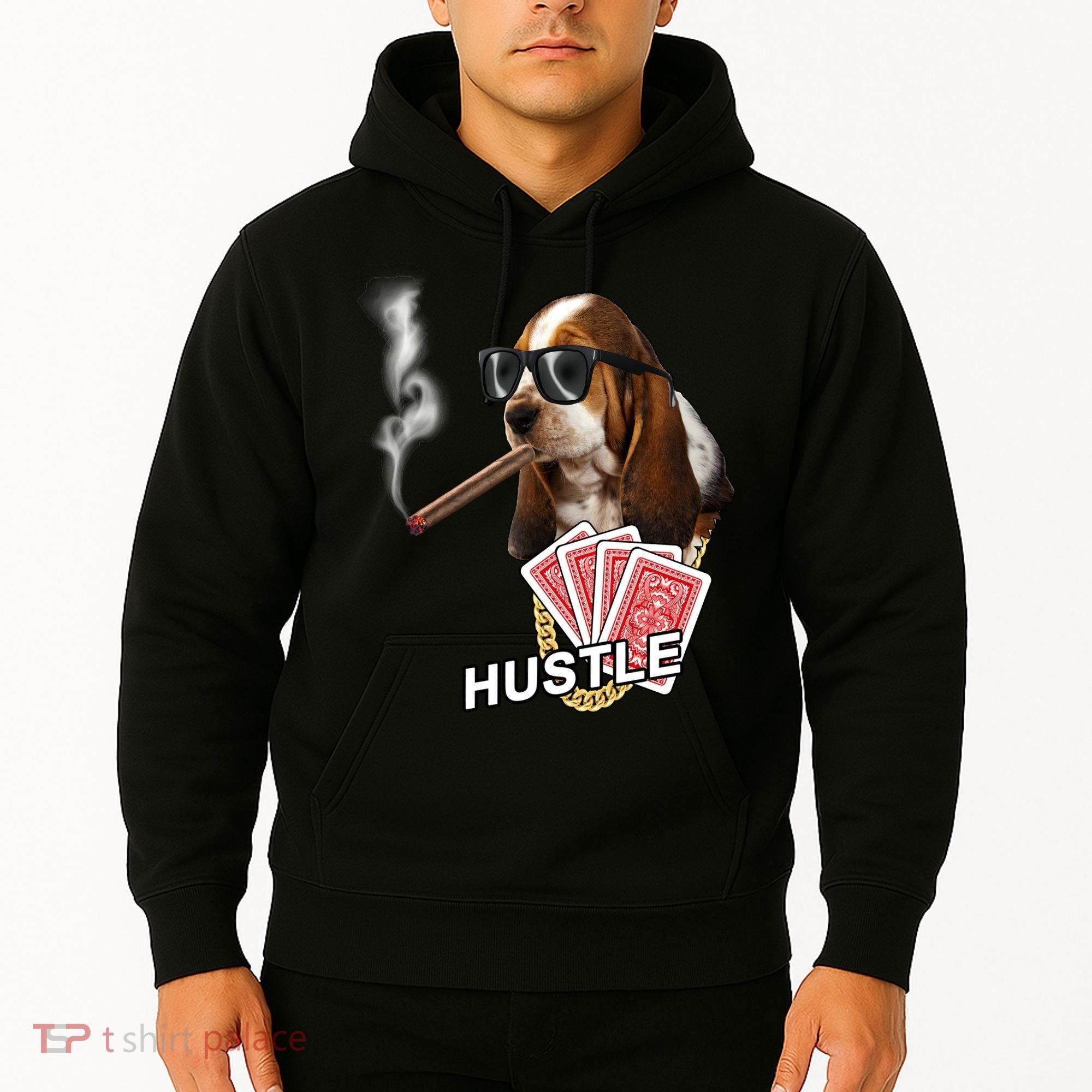 Hustle Hound Gambling Dog Tee Hoodie