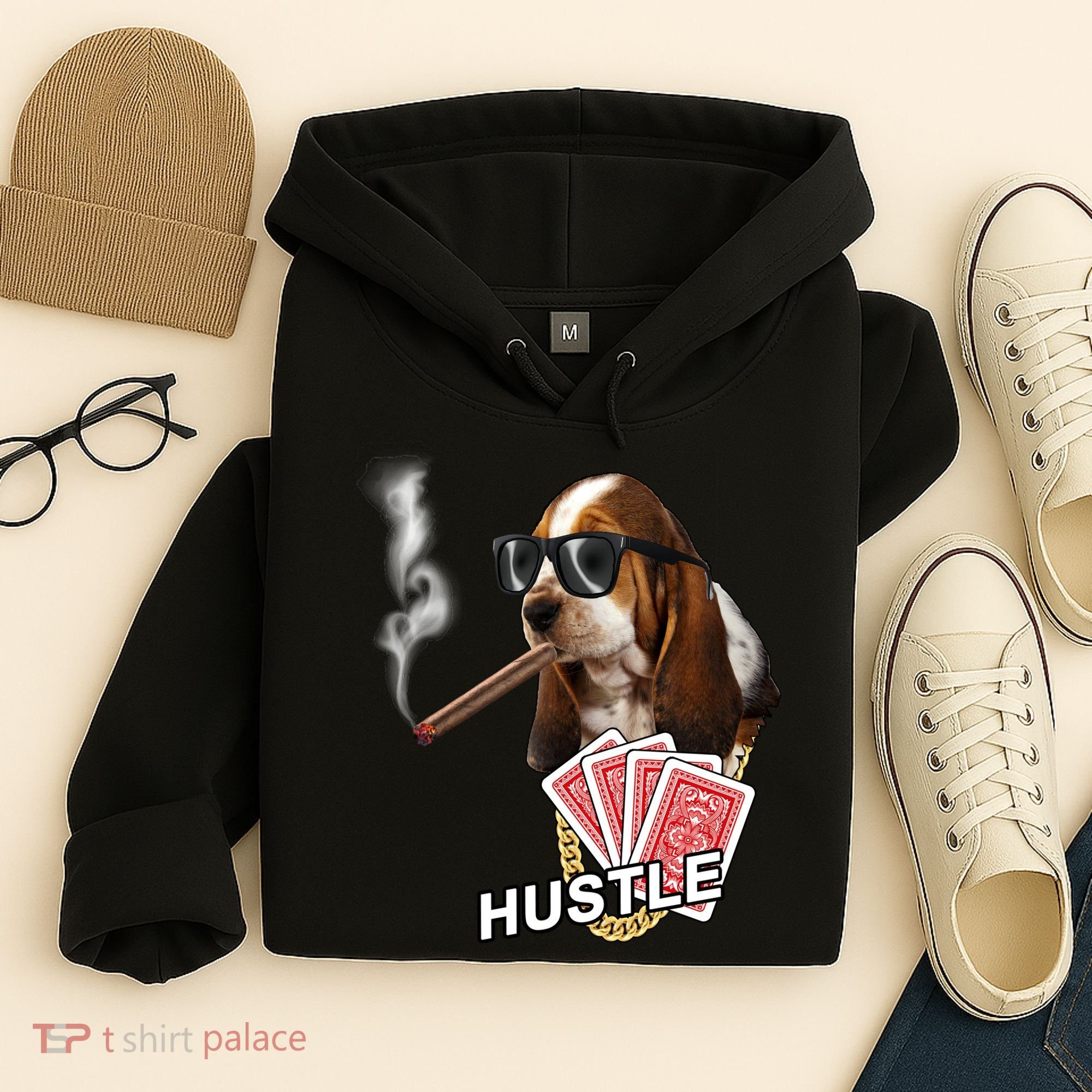Hustle Hound Gambling Dog Tee Hoodie