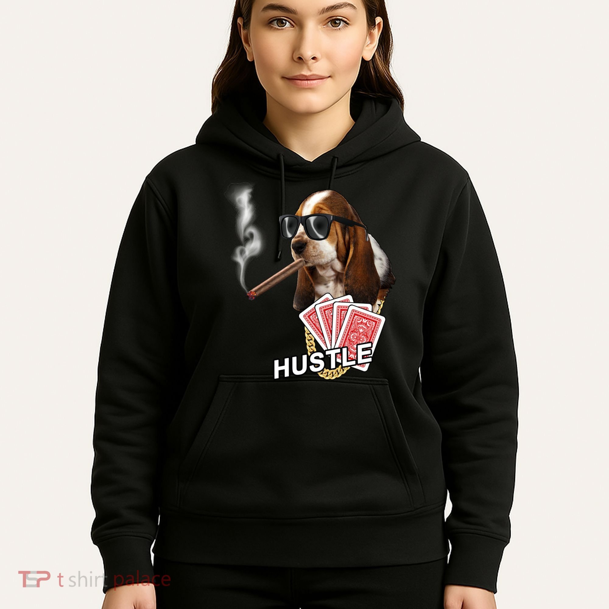 Hustle Hound Gambling Dog Tee Hoodie