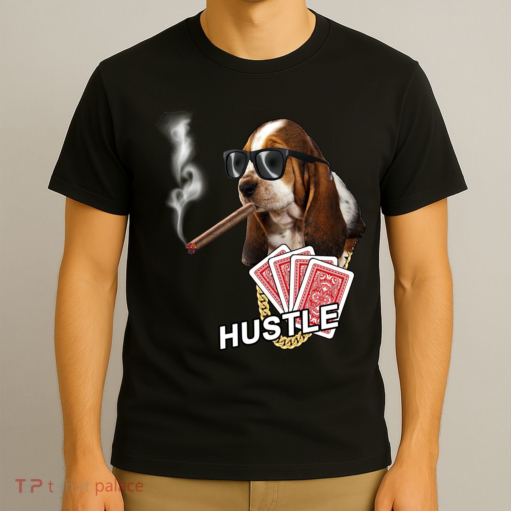 Hustle Hound Gambling Dog Tee T-Shirt
