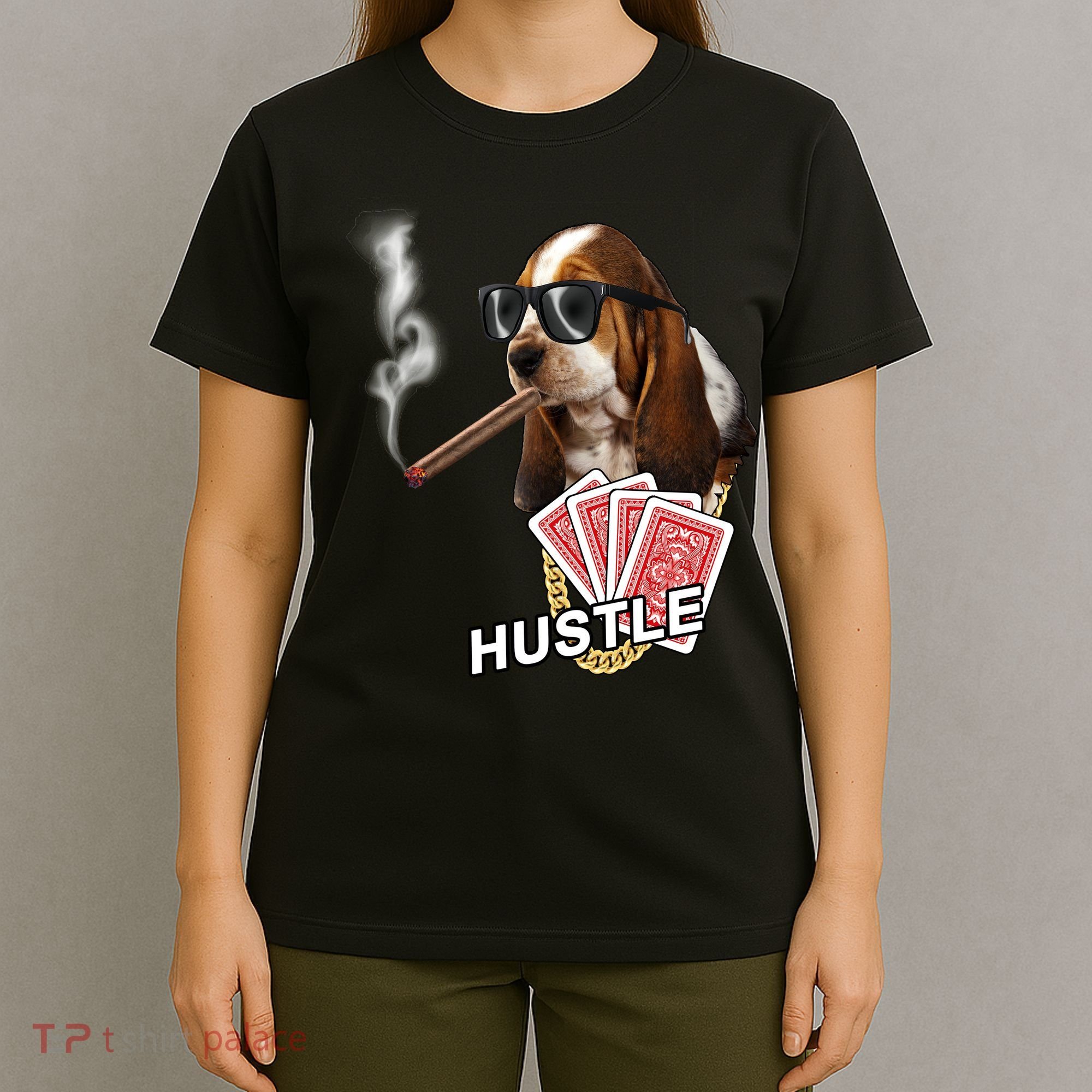 Hustle Hound Gambling Dog Tee T-Shirt