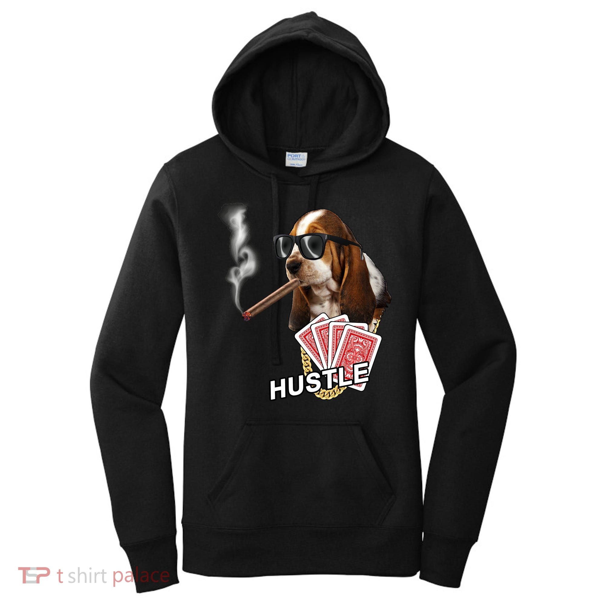 Hustle Hound Gambling Dog Tee Women's Hoodie