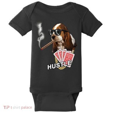 Hustle Hound Gambling Dog Tee Baby Bodysuit