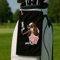 Hustle Hound Gambling Dog Tee Golf Towel thumb 2