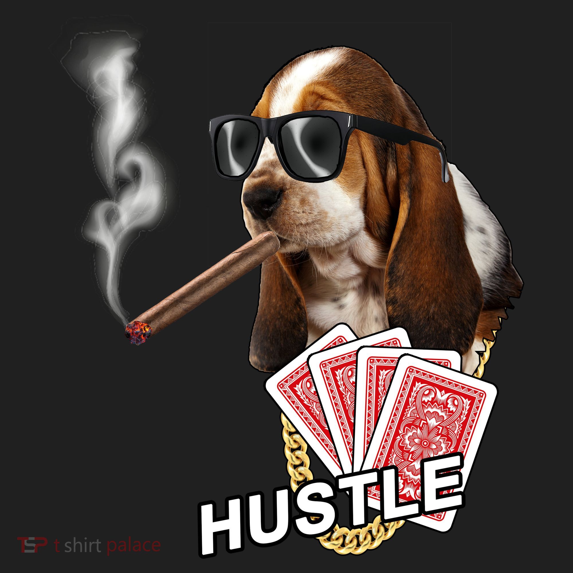 Hustle Hound Gambling Dog Tee Golf Towel