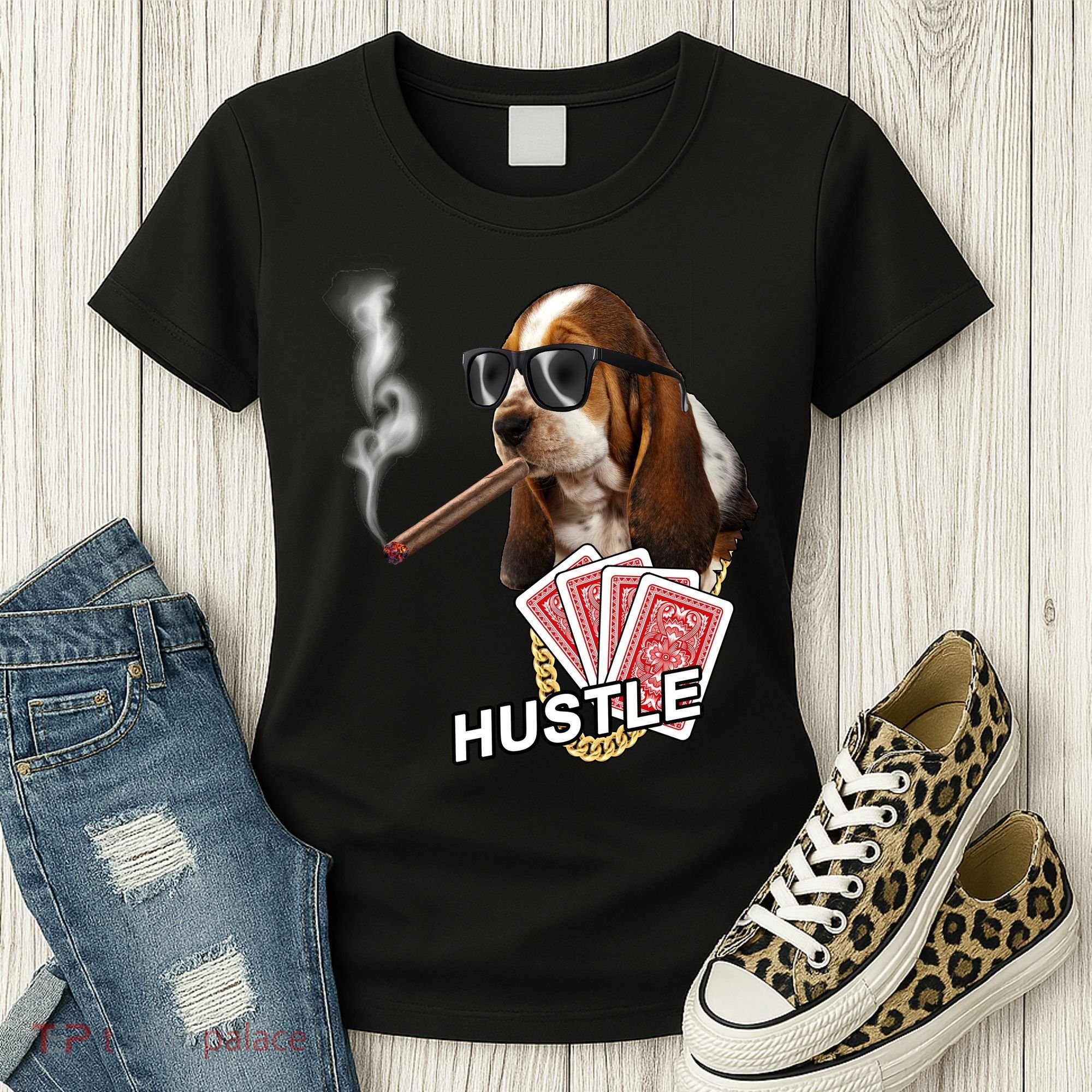 Hustle Hound Gambling Dog Tee Women's T-Shirt