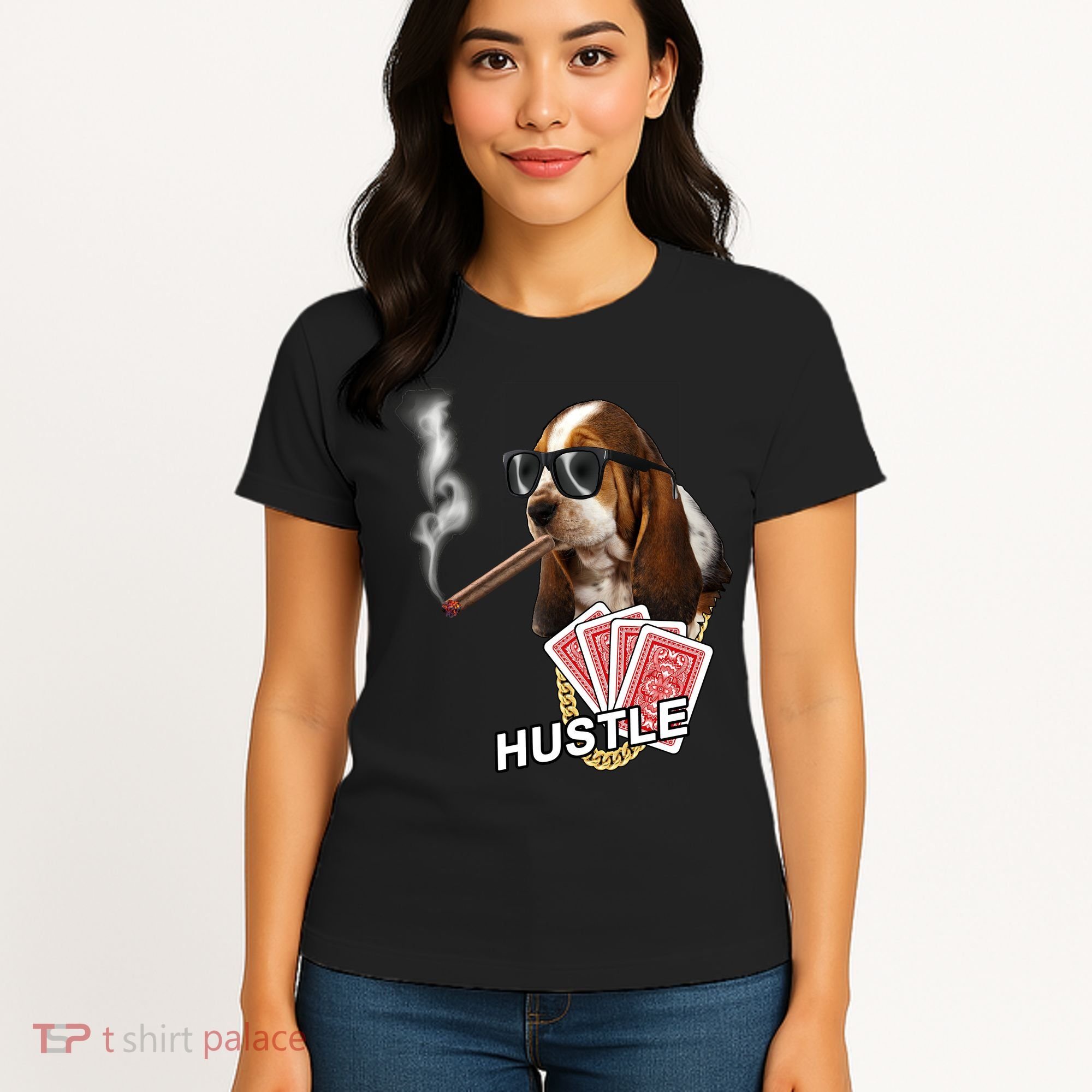 Hustle Hound Gambling Dog Tee Women's T-Shirt
