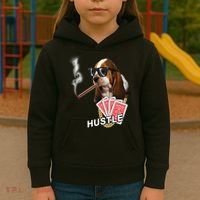 Hustle Hound Gambling Dog Tee Kids Hoodie thumb 3