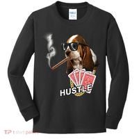 Hustle Hound Gambling Dog Tee Kids Long Sleeve Shirt thumb 0