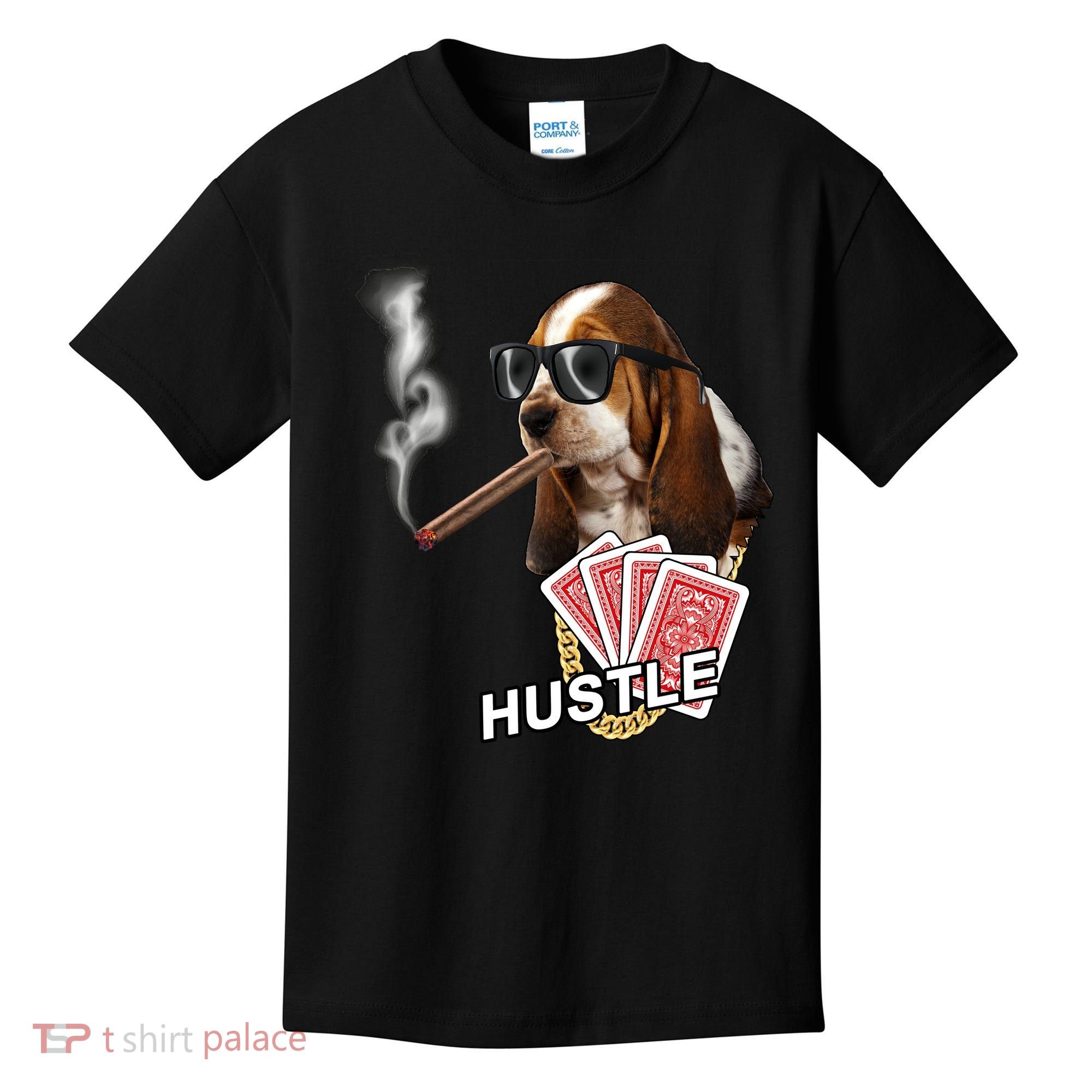 Hustle Hound Gambling Dog Tee Kids T-Shirt