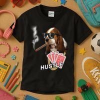 Hustle Hound Gambling Dog Tee Kids T-Shirt thumb 3