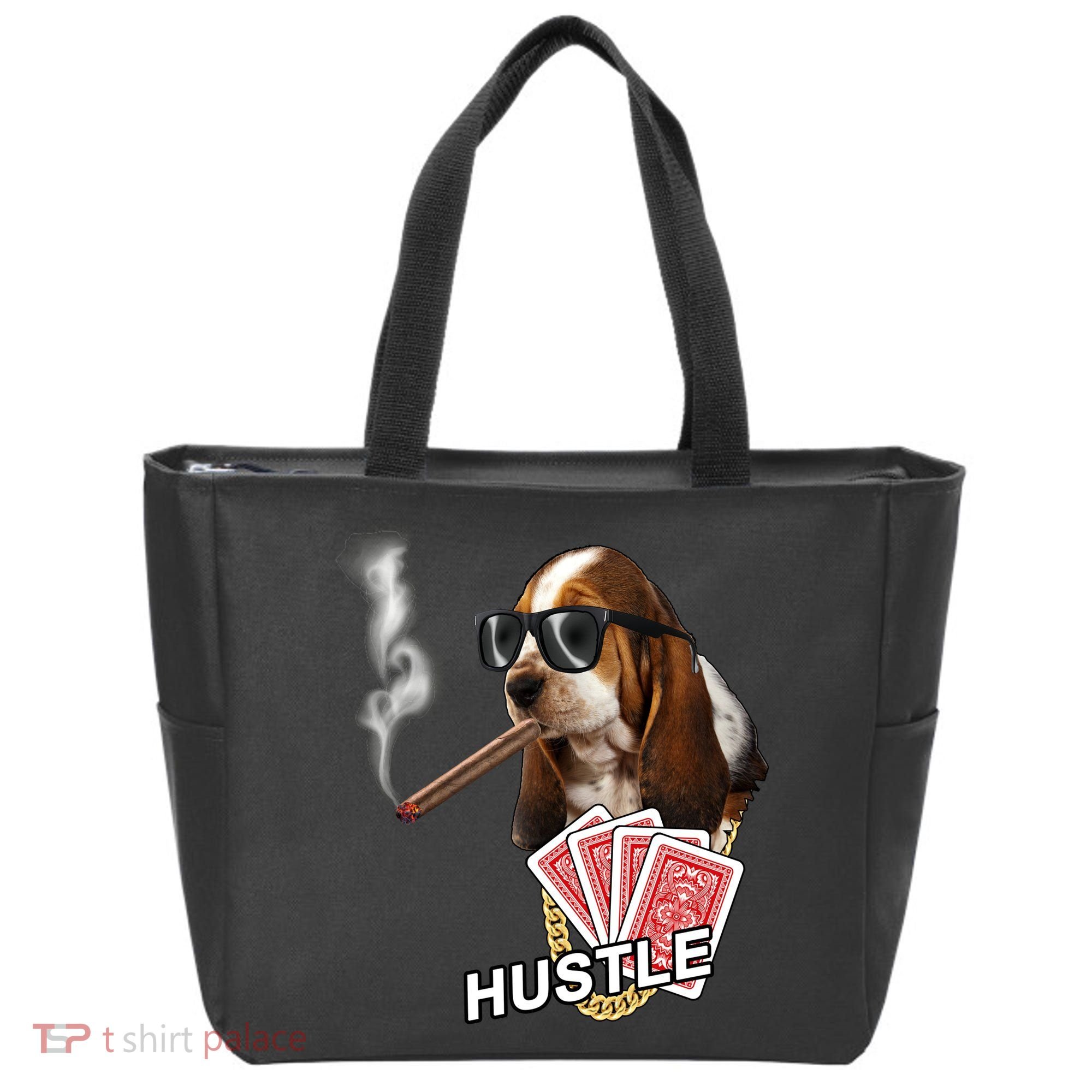 Hustle Hound Gambling Dog Tee Tote Bag