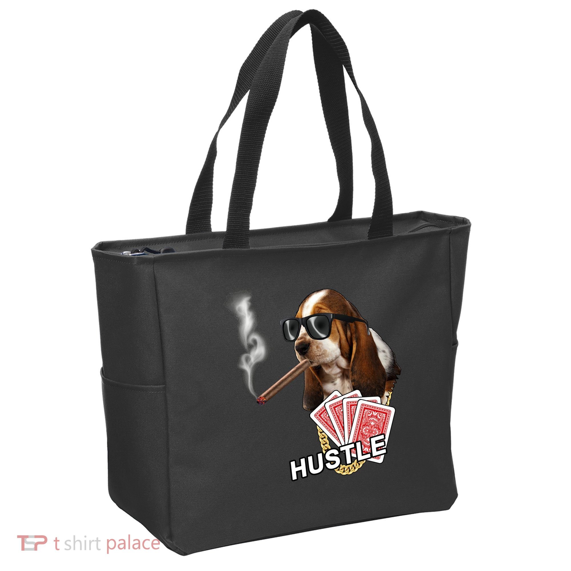 Hustle Hound Gambling Dog Tee Tote Bag