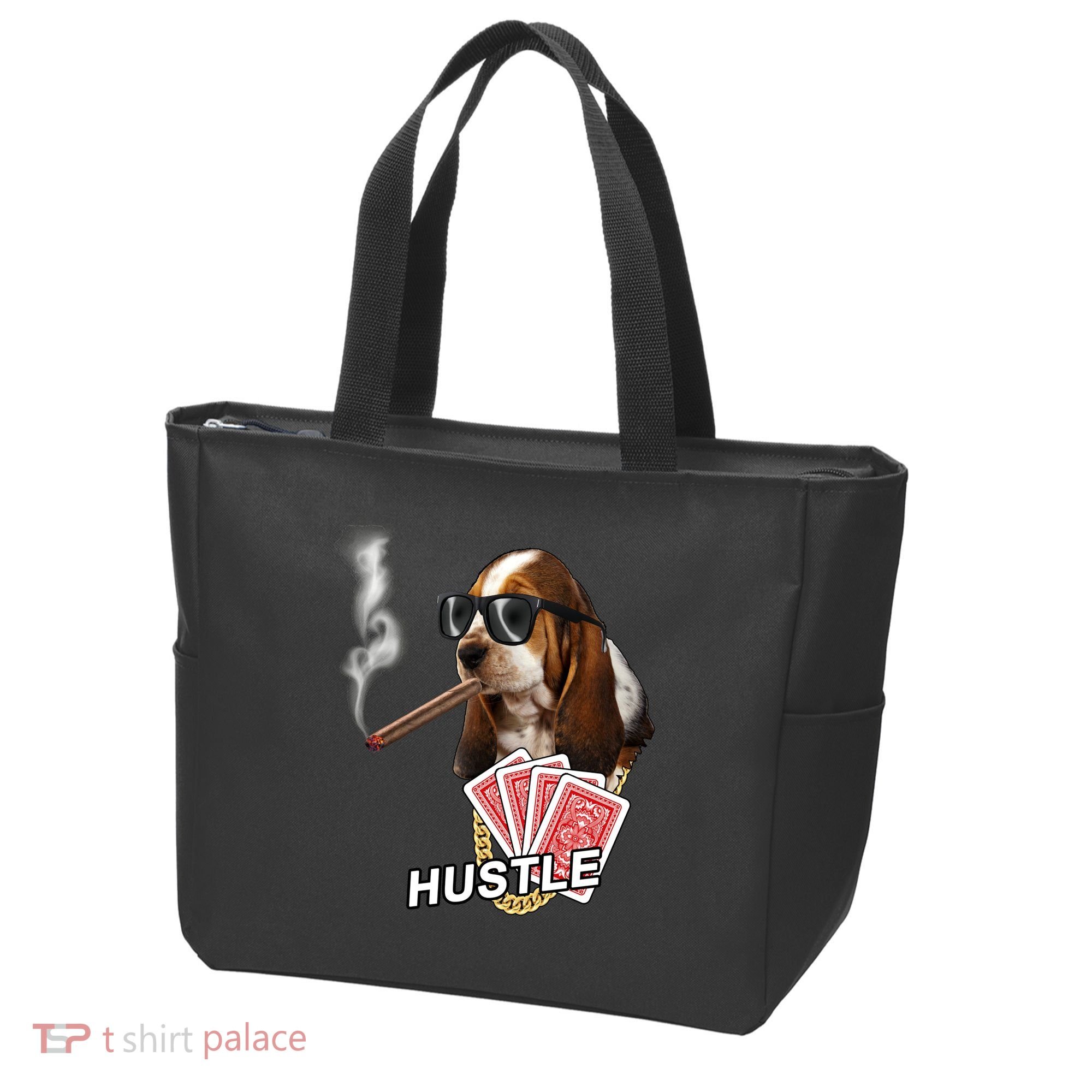 Hustle Hound Gambling Dog Tee Tote Bag