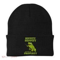 Hippity Hoppity Get Off My Property Frog Meme Beanie thumb 0