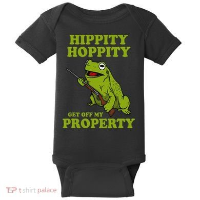 Hippity Hoppity Get Off My Property Frog Meme Baby Bodysuit