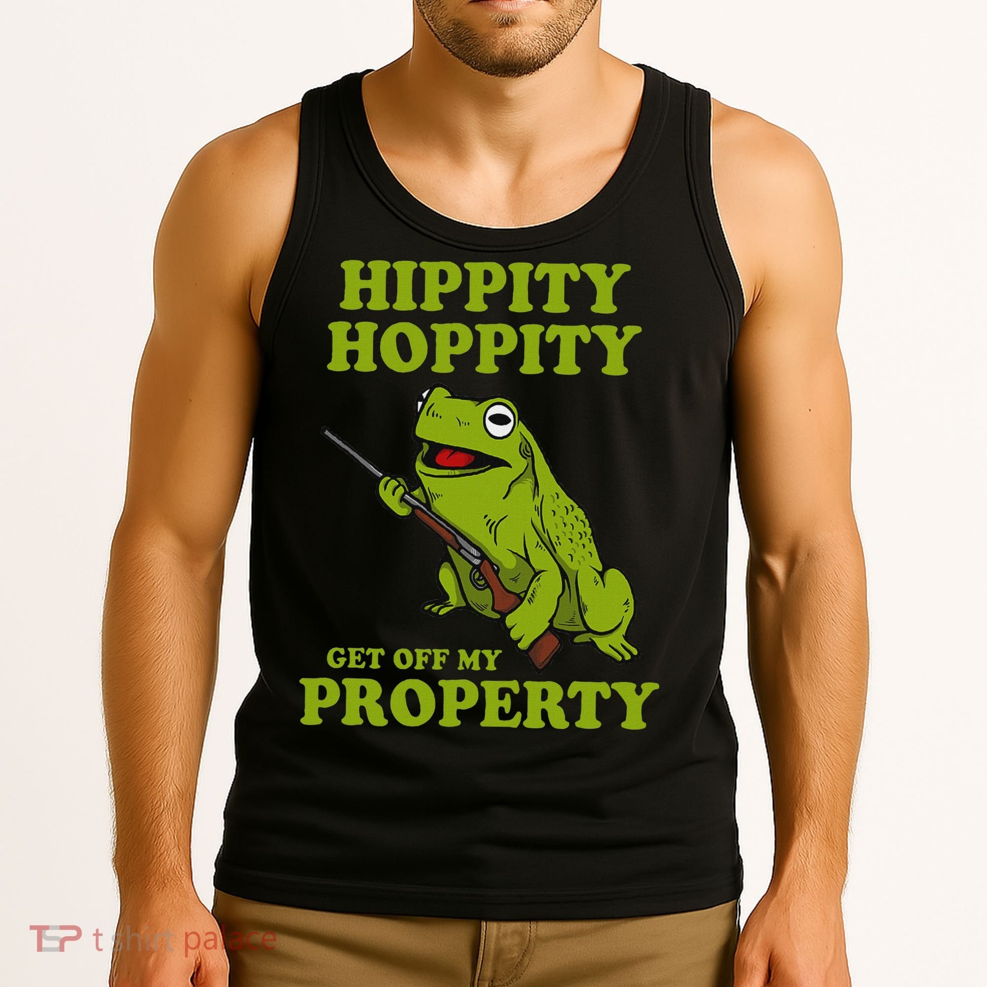 Hippity Hoppity Get Off My Property Frog Meme Tank Top