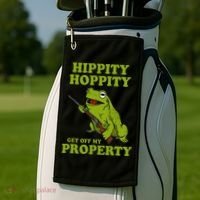 Hippity Hoppity Get Off My Property Frog Meme Golf Towel thumb 2