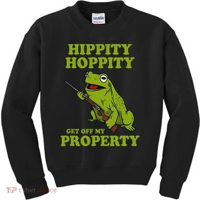 Hippity Hoppity Get Off My Property Frog Meme Kids Sweatshirt