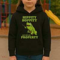 Hippity Hoppity Get Off My Property Frog Meme Kids Hoodie thumb 3