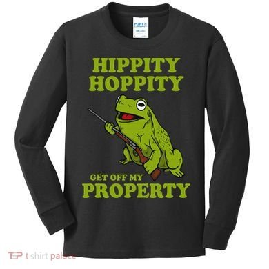 Hippity Hoppity Get Off My Property Frog Meme Kids Long Sleeve Shirt