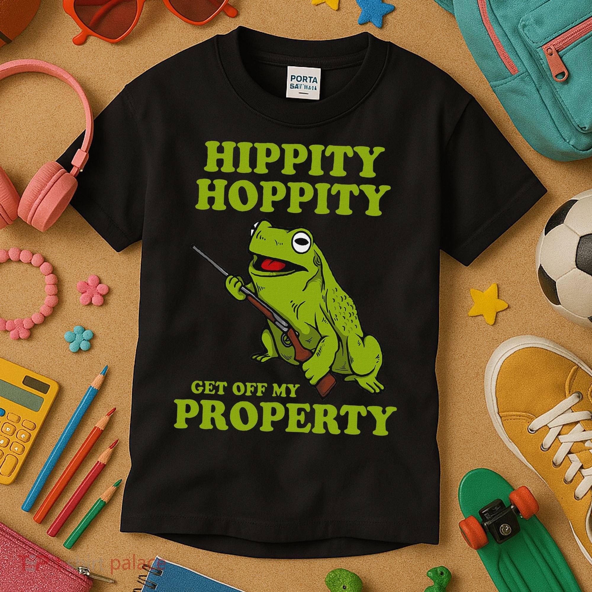 Hippity Hoppity Get Off My Property Frog Meme Kids T-Shirt