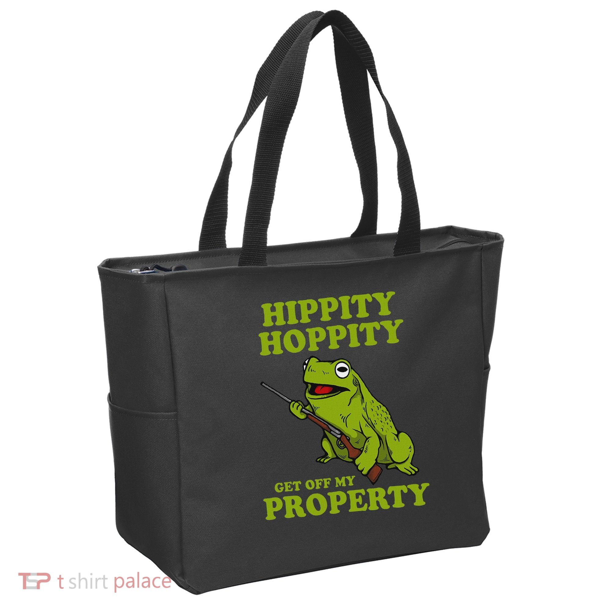 Hippity Hoppity Get Off My Property Frog Meme Tote Bag