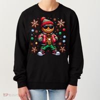 Hip Hop Gingerbread Man Xmas Funny Christmas Women's Sweatshirt thumb 0