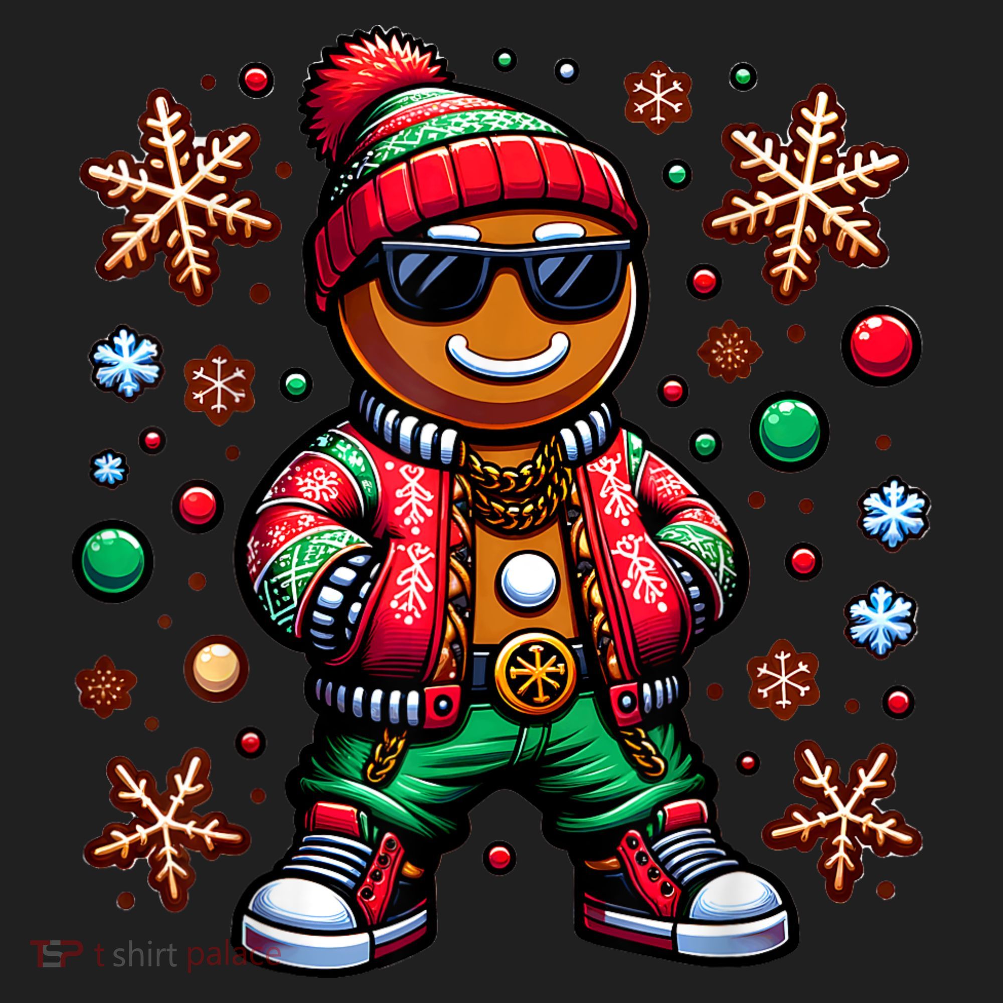 Hip Hop Gingerbread Man Xmas Funny Christmas Women's Sweatshirt